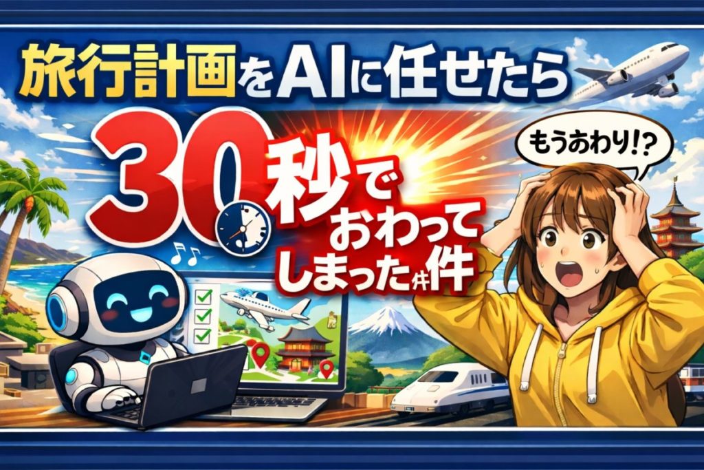 旅行計画をAIに任せたら40秒で終わってしまった件